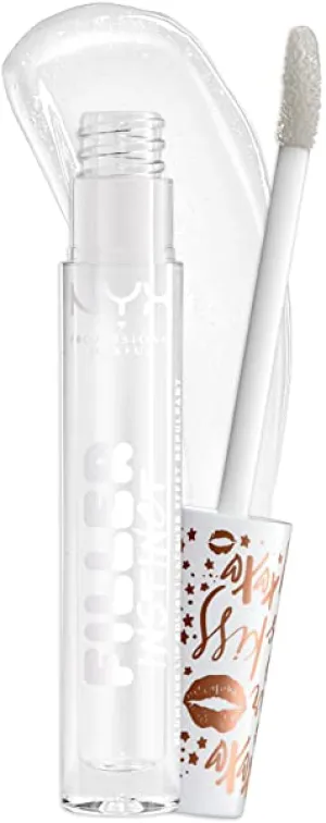 NYX PROFESSIONAL MAKEUP Filler Instinct Plumping Lip Polish, Lip Plumper Gloss - Let's Glaze (Clear)
