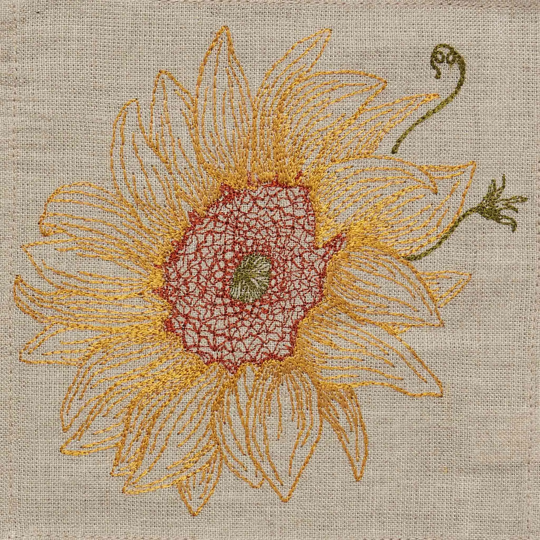 Paradise Garden Embroidered Cocktail Napkin Set
