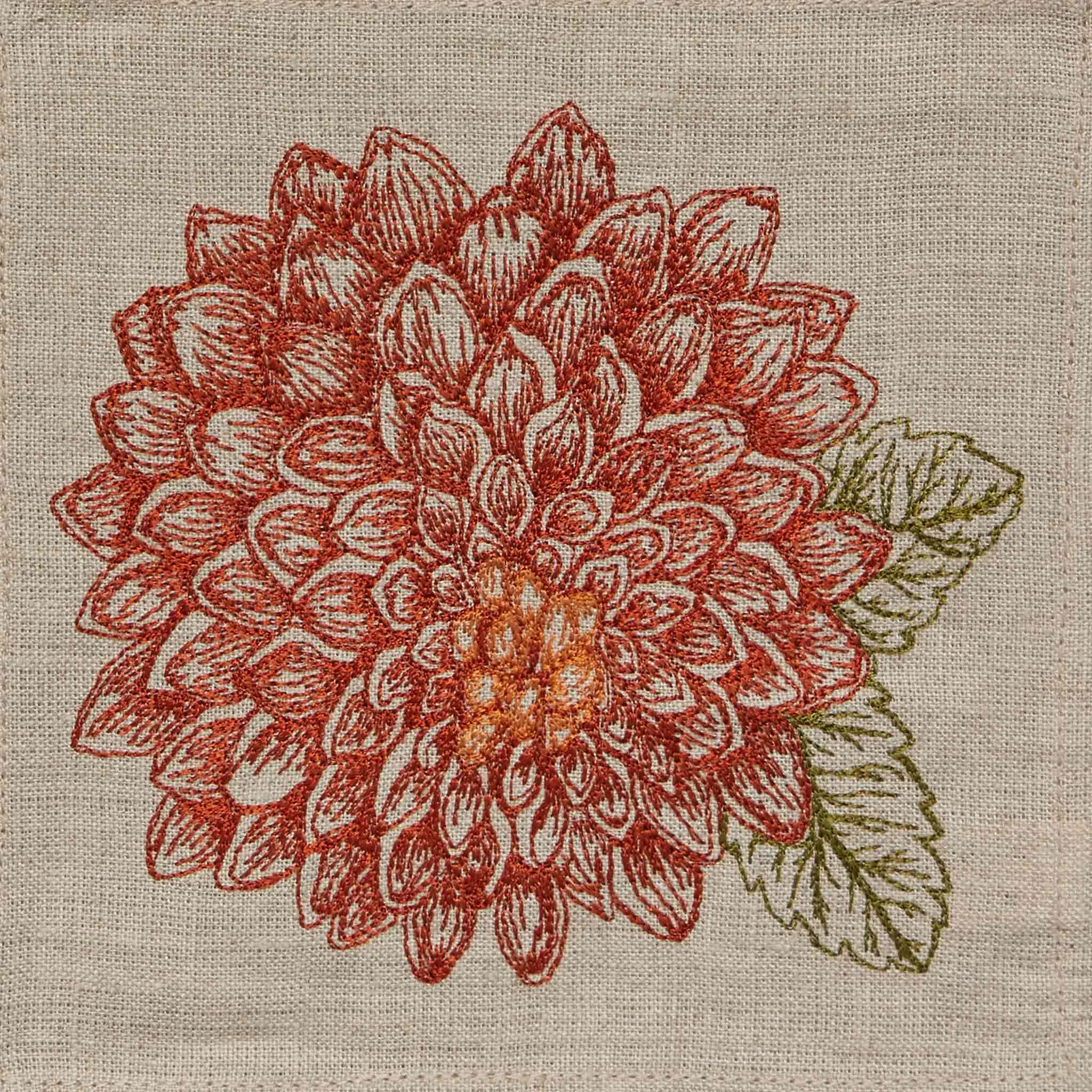 Paradise Garden Embroidered Cocktail Napkin Set