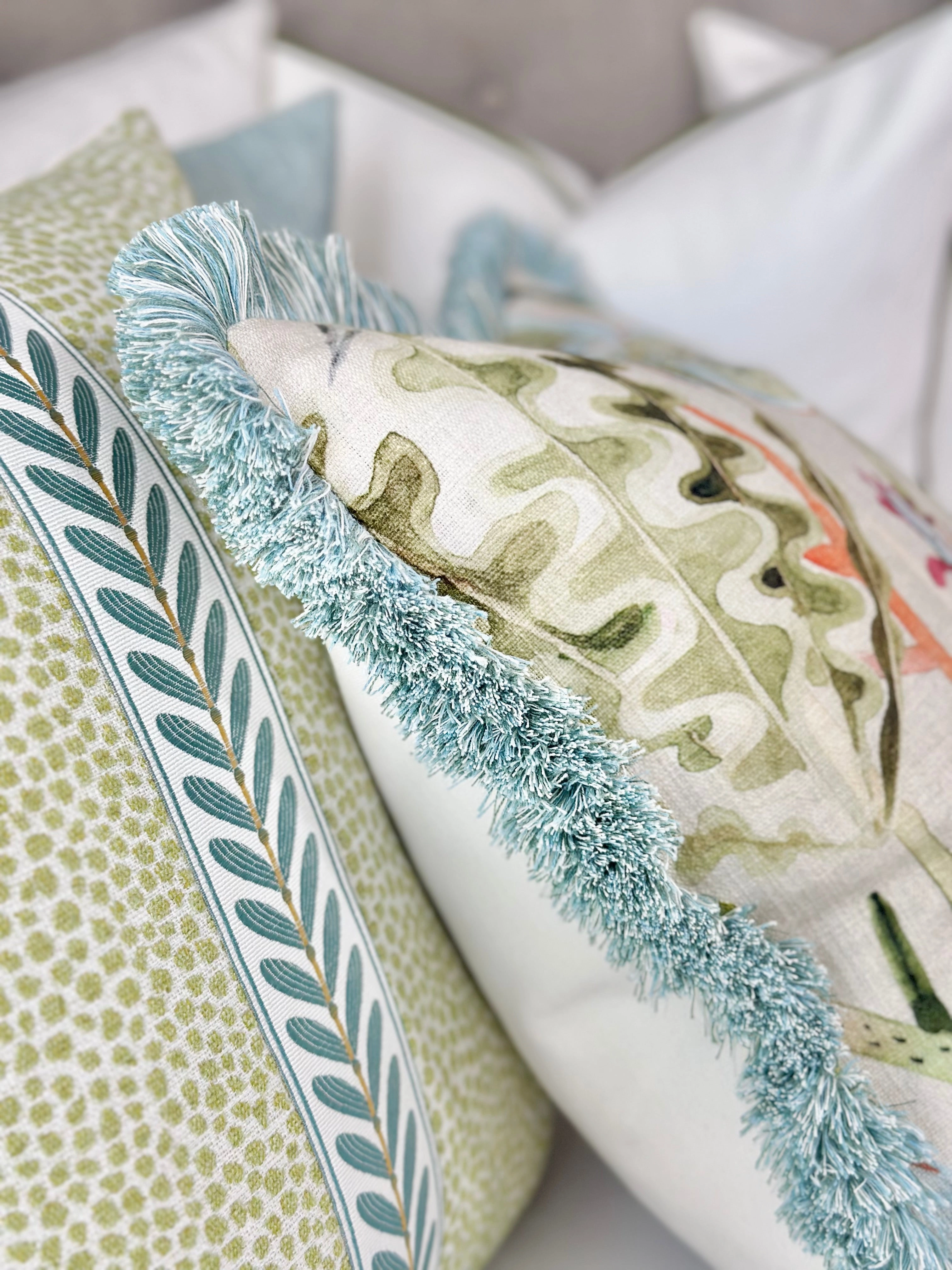 Pastel Coral Throw pillow cover Serena