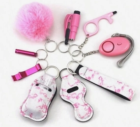 Pink Marble Keychains