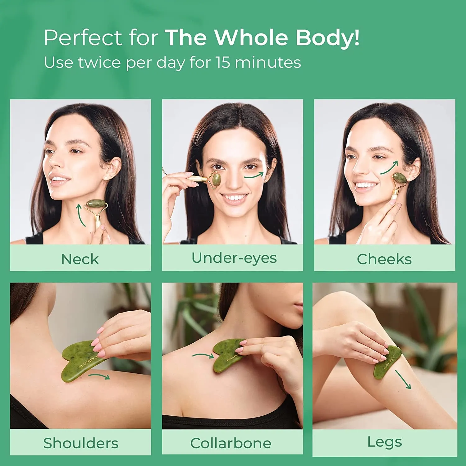 Premium Certified Jade Roller Set