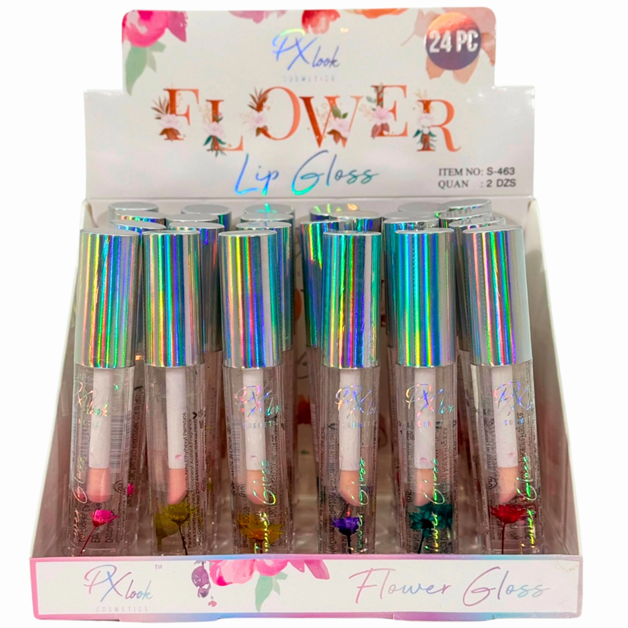 Px Look Flower Lip Gloss - Wholesale Display 24 Units (S-463)