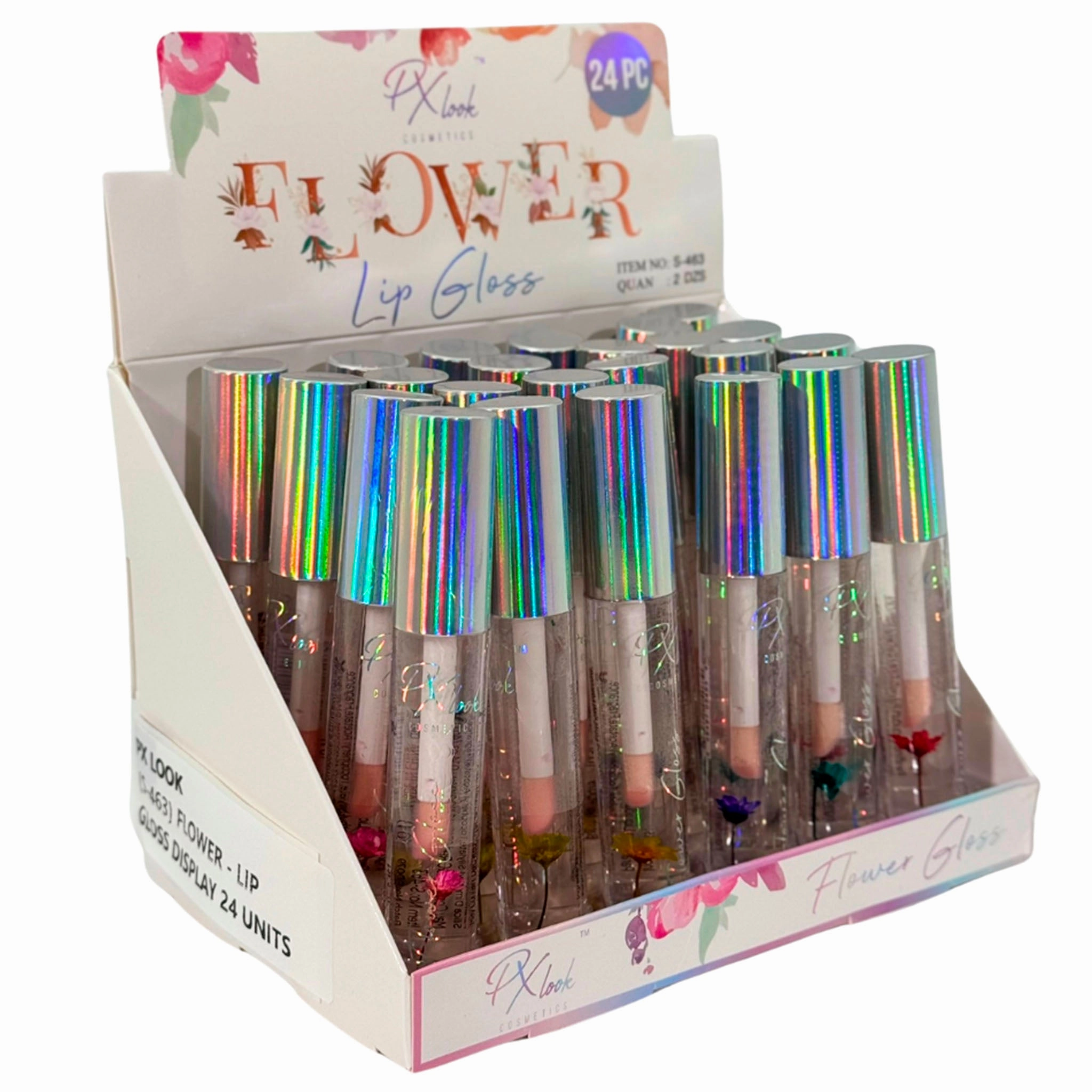Px Look Flower Lip Gloss - Wholesale Display 24 Units (S-463)