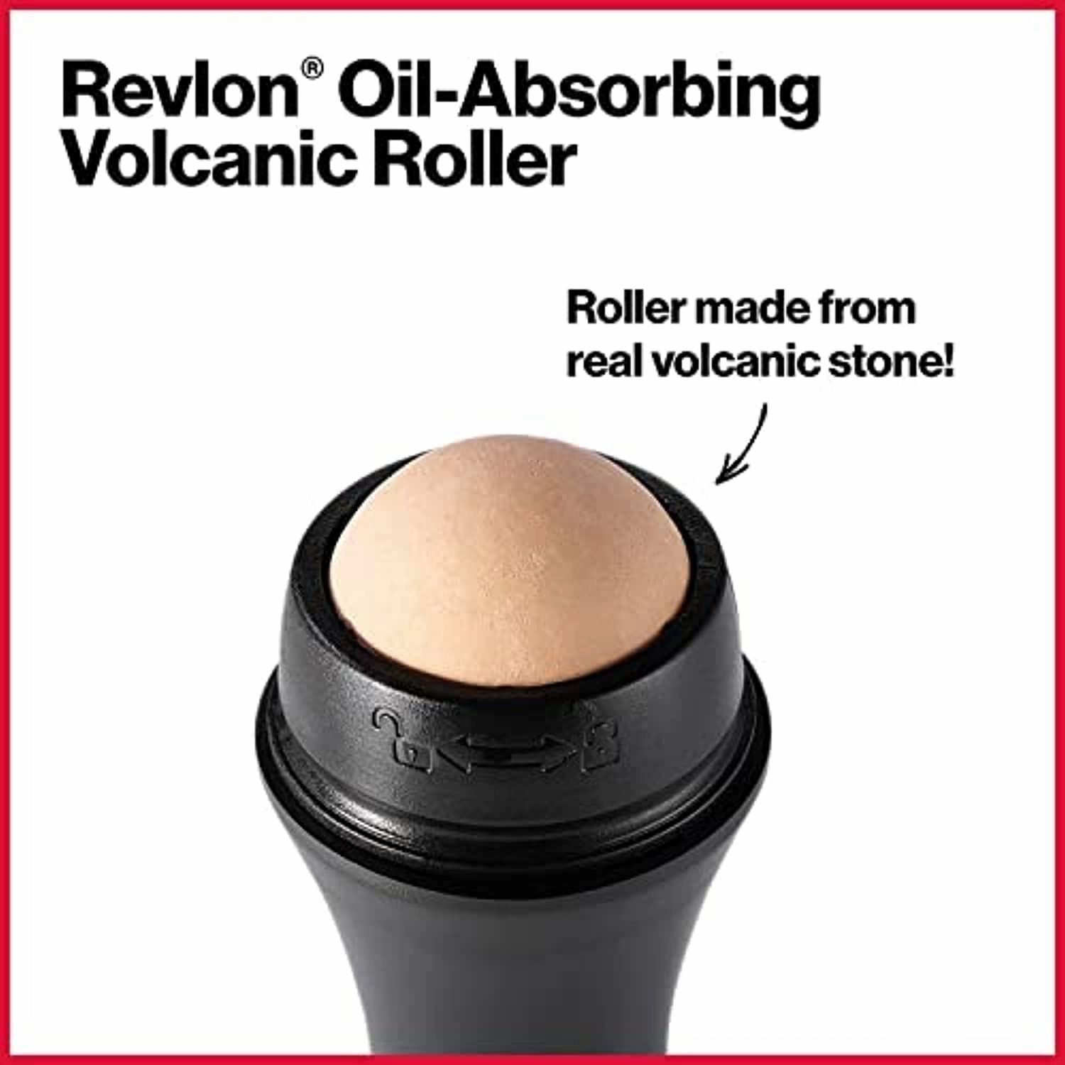 REVLON Oil-Absorbing Volcanic Face Roller, Reusable Facial Skincare Tool for At-Home or On-the-Go Mini Massage