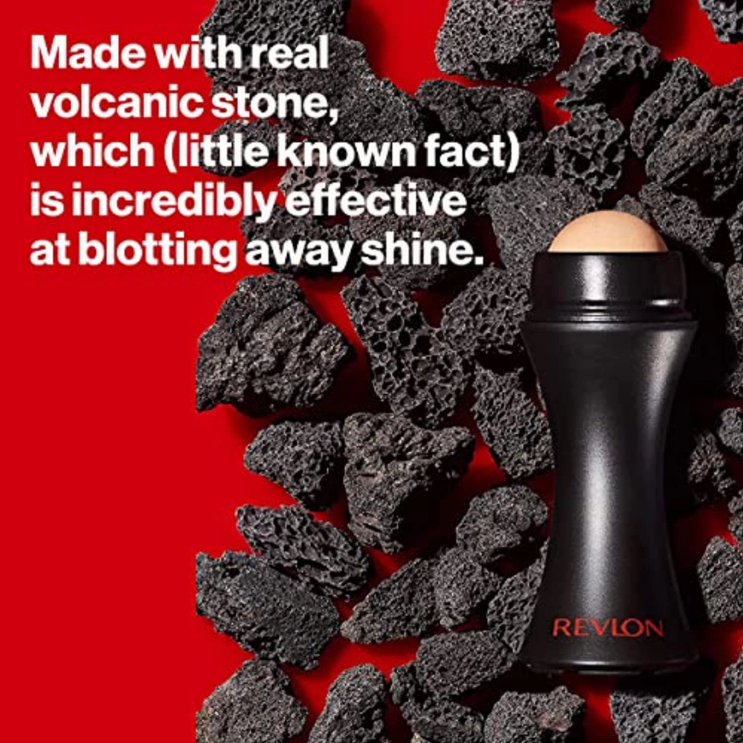 REVLON Oil-Absorbing Volcanic Face Roller, Reusable Facial Skincare Tool for At-Home or On-the-Go Mini Massage