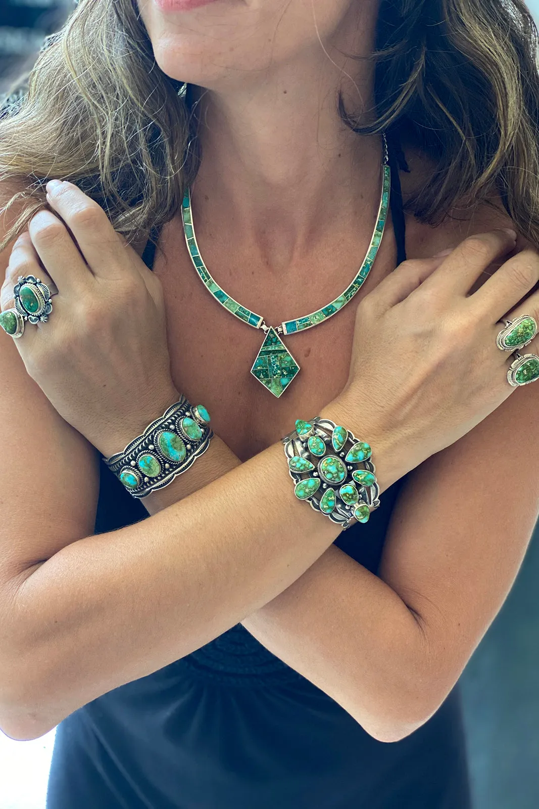 Robert Concho Sonora Gold Turquoise Ring (Size 9)