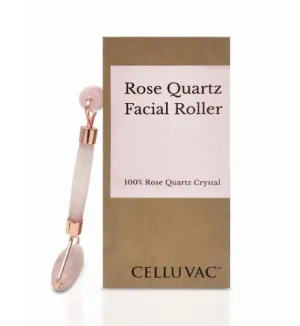 Rose Quartz Facial Roller - 100% Rose Quartz Crystal
