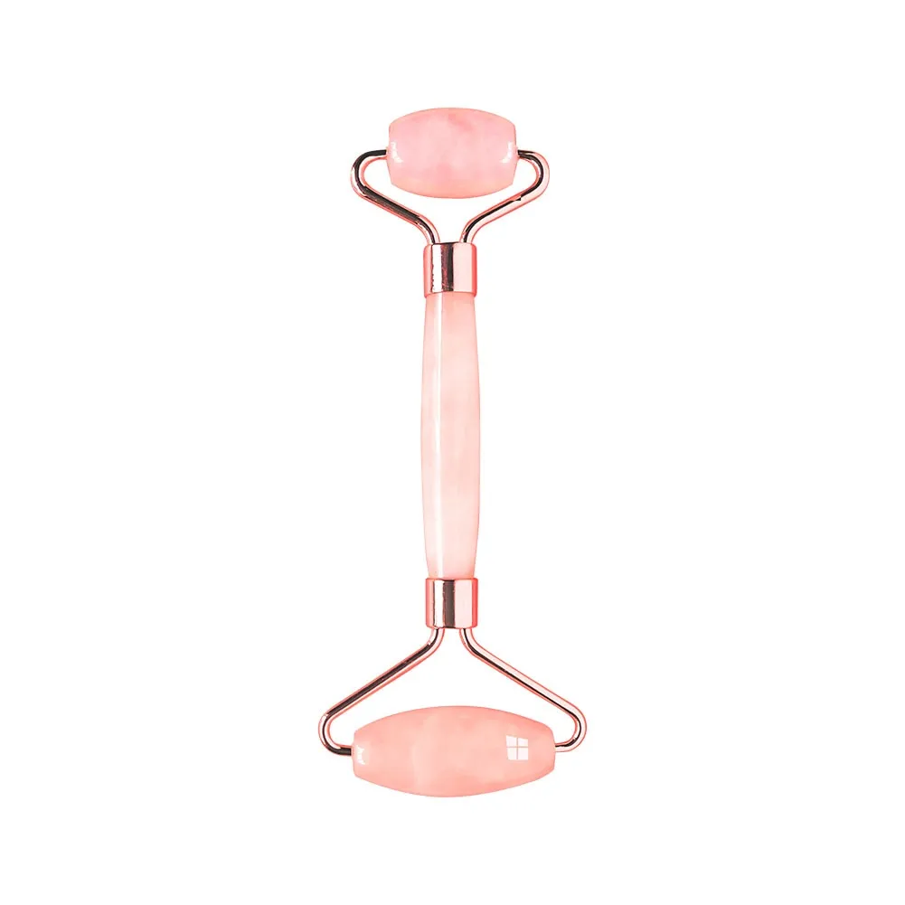 Rose Quartz Roller  Set for Face  Natural Facial Crystal Massager