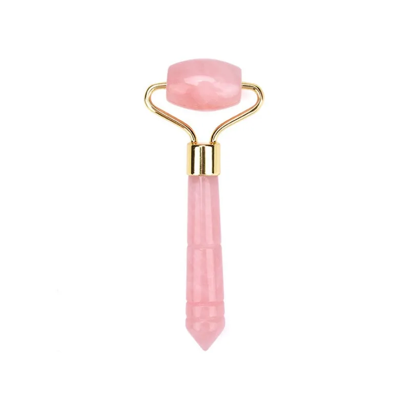 Rose Quartz Roller  Set for Face  Natural Facial Crystal Massager