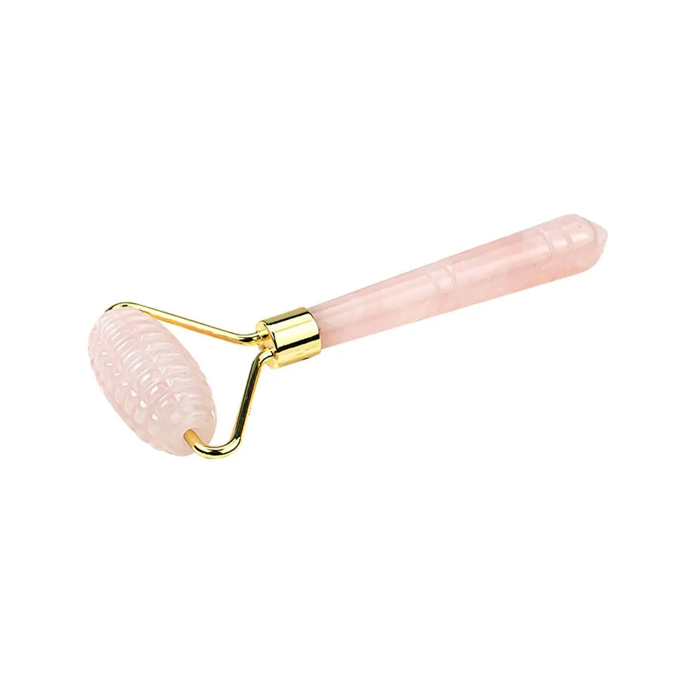 Rose Quartz Roller  Set for Face  Natural Facial Crystal Massager