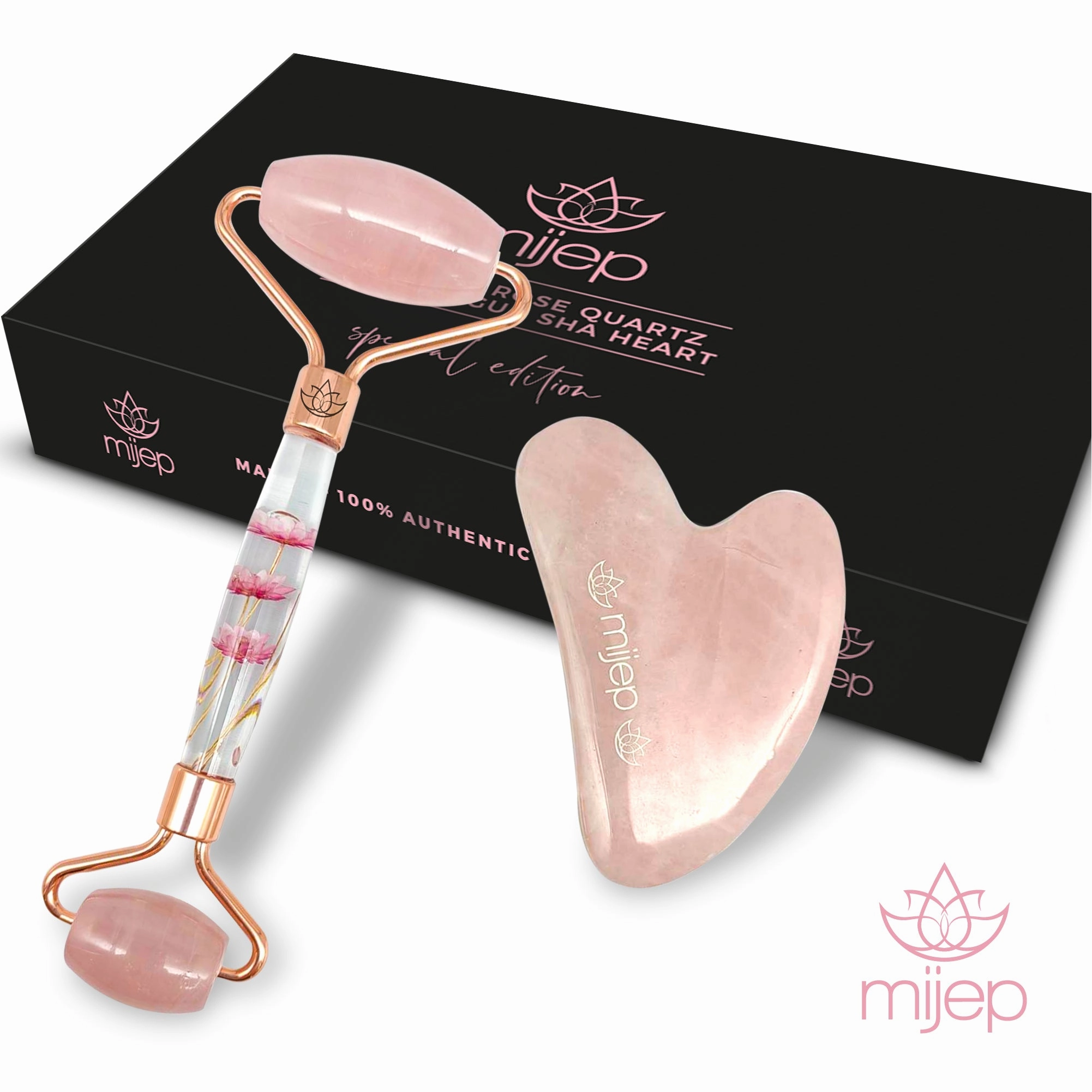 Special Edition Rose Quartz Roller and Gua Sha
