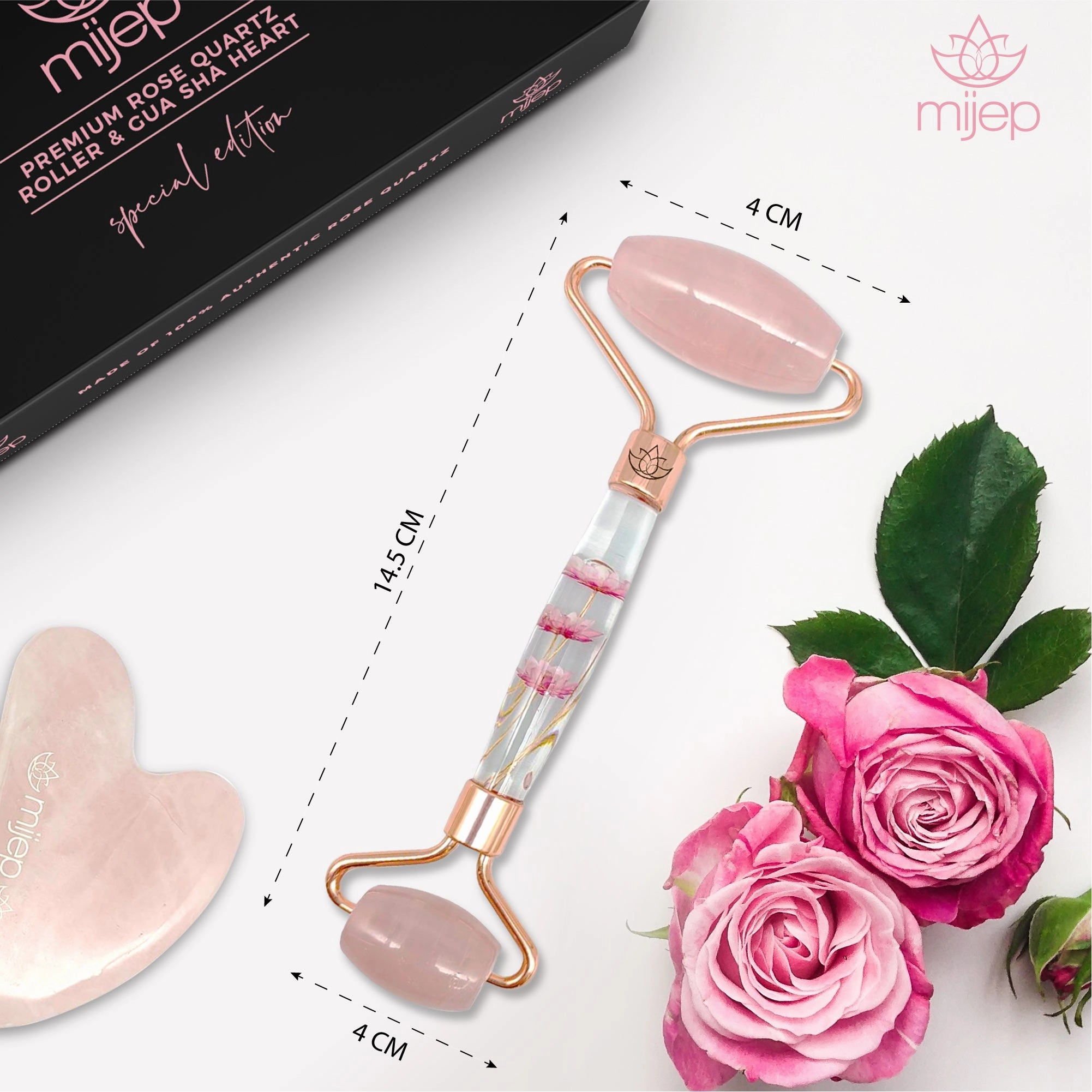 Special Edition Rose Quartz Roller and Gua Sha