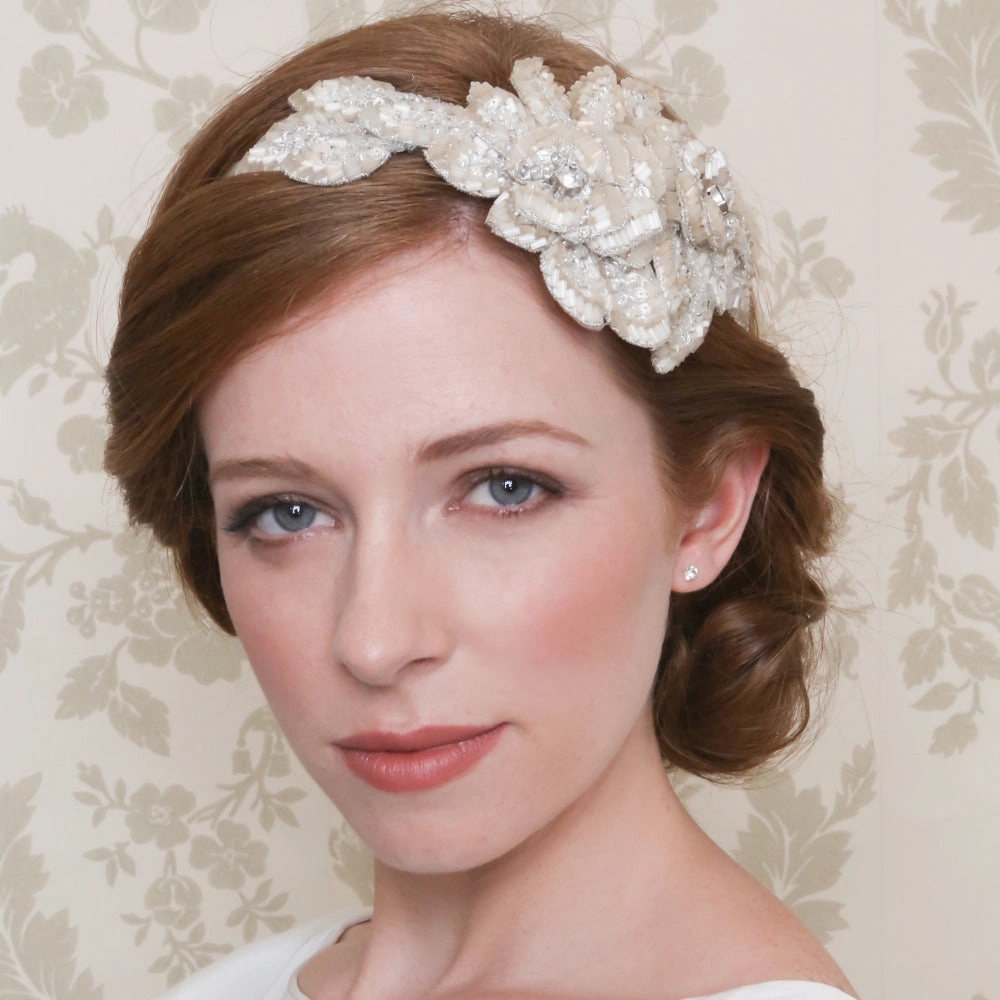 Statement blush vintage rose headdress