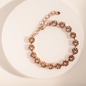 Statement  Rose Gold Tennis Bracelet / Blush Rose