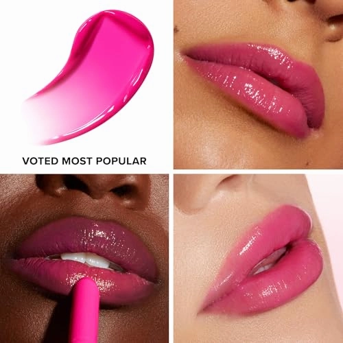 Too Faced Lip Injection Extreme Plumping Clicks | Glossy Lip Plumper, Hydrating   Dewy with Sheer Coverage, Voted Most Popular, 0.05 oz.