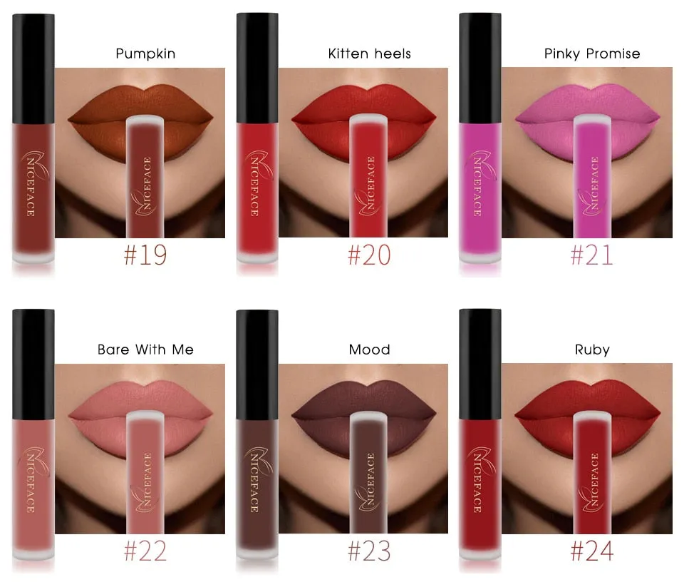 Waterproof Brand Nude Matte Liquid Lipstick Lip Gloss Moisturizer Mate Lip Stick