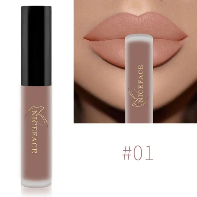 Waterproof Brand Nude Matte Liquid Lipstick Lip Gloss Moisturizer Mate Lip Stick