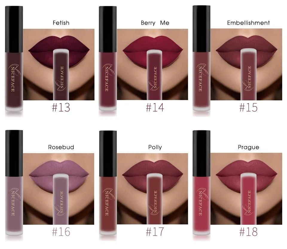 Waterproof Brand Nude Matte Liquid Lipstick Lip Gloss Moisturizer Mate Lip Stick