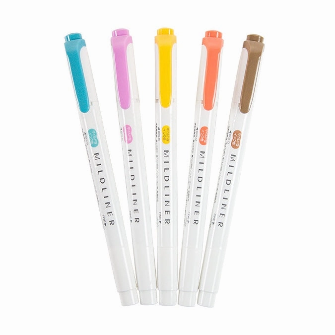 Zebra Mildliner Double-Sided Highlighter 5 Colour Set - Deep & Warm